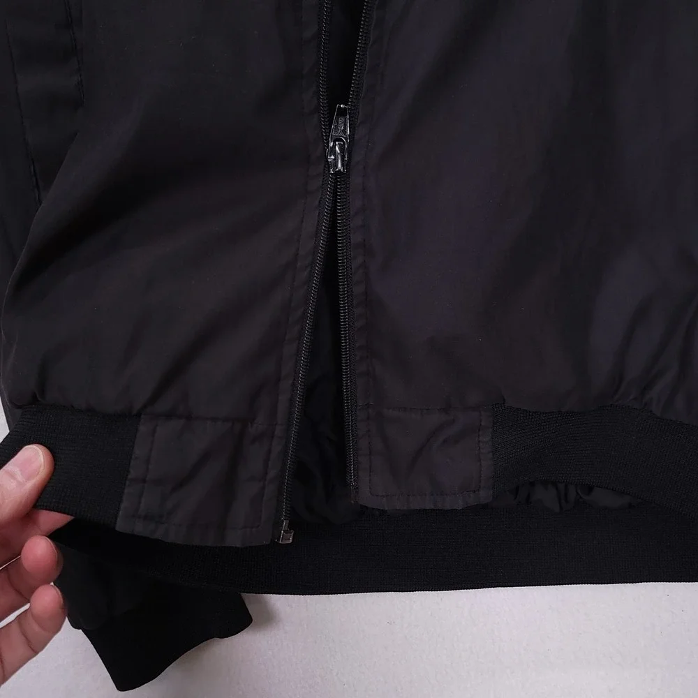 Vintage‎ Raiders Bomber Jacket Black Windbreaker Full Zip Mens XL Back Patch NFL